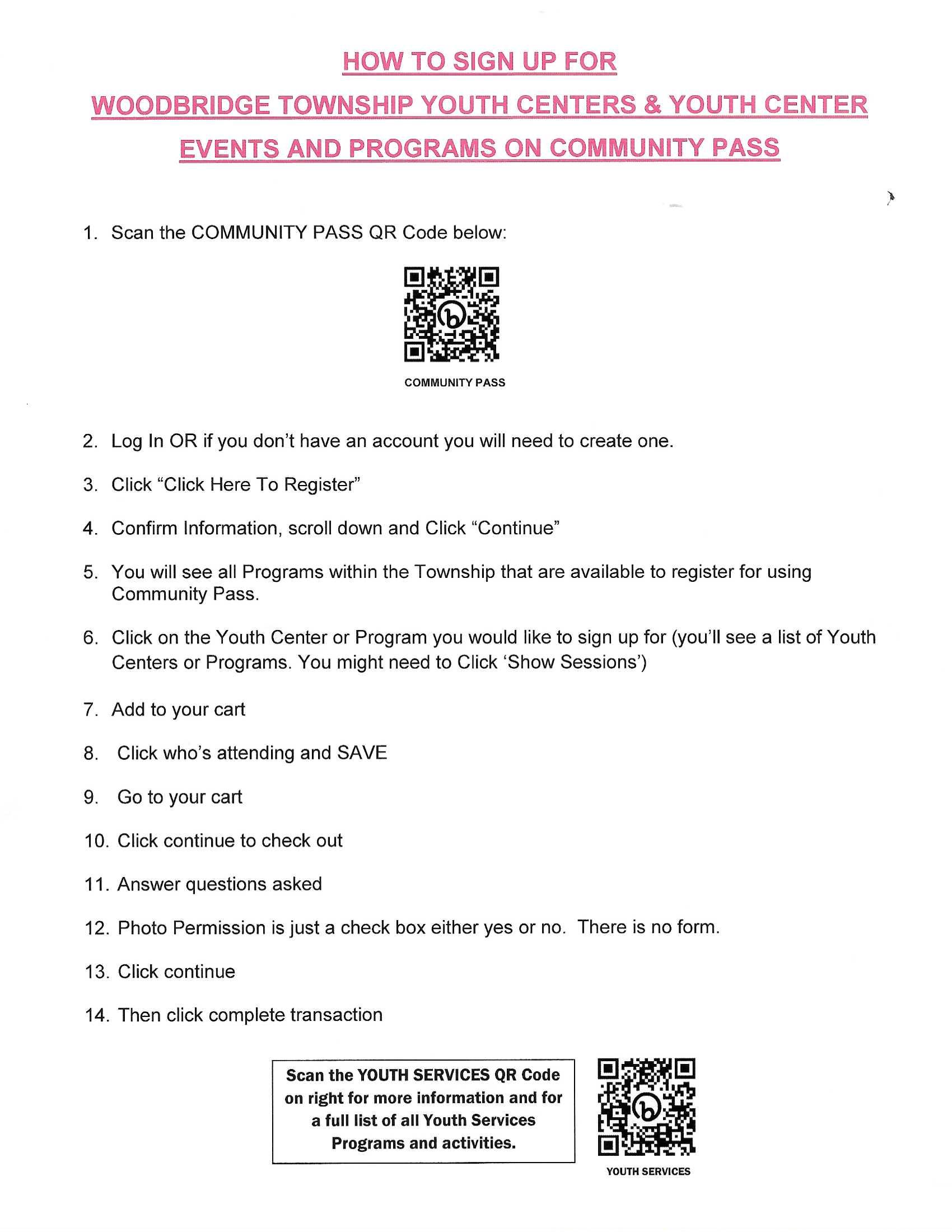sign up directions with QR code