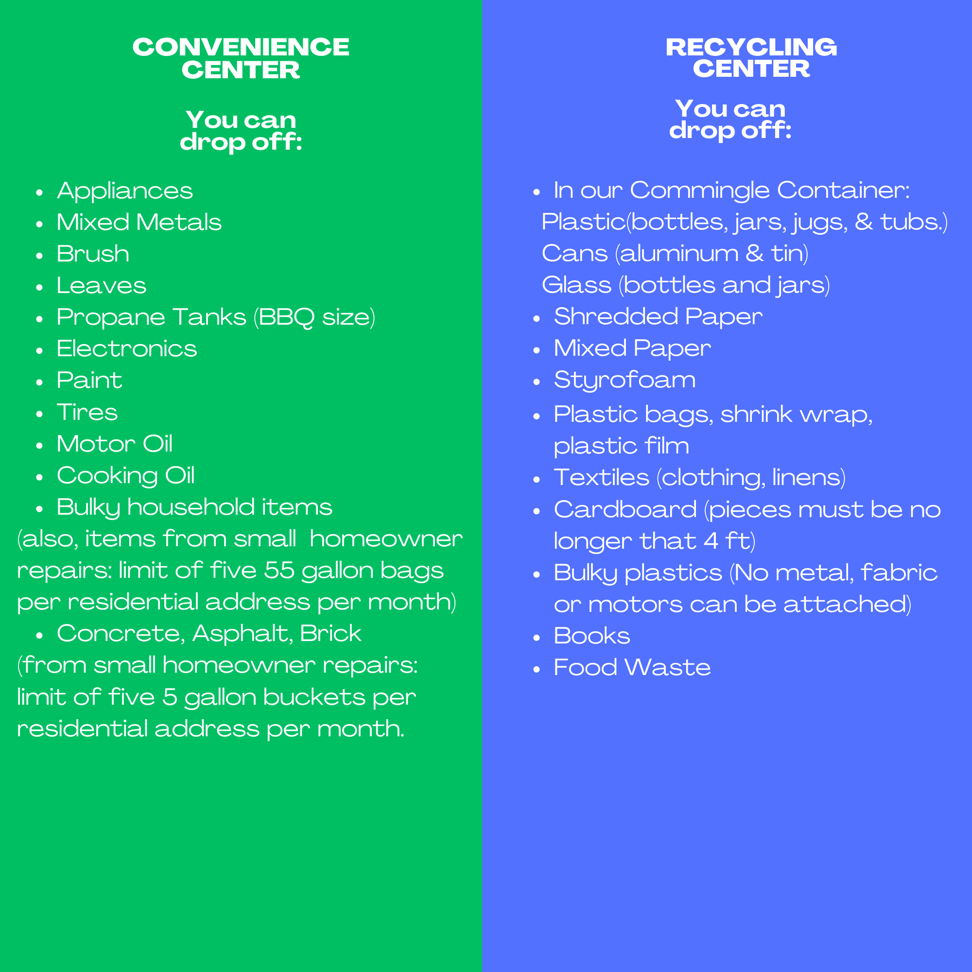 convenience centerrecycle center